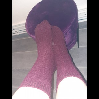 Chausette mi mollet bordeaux 